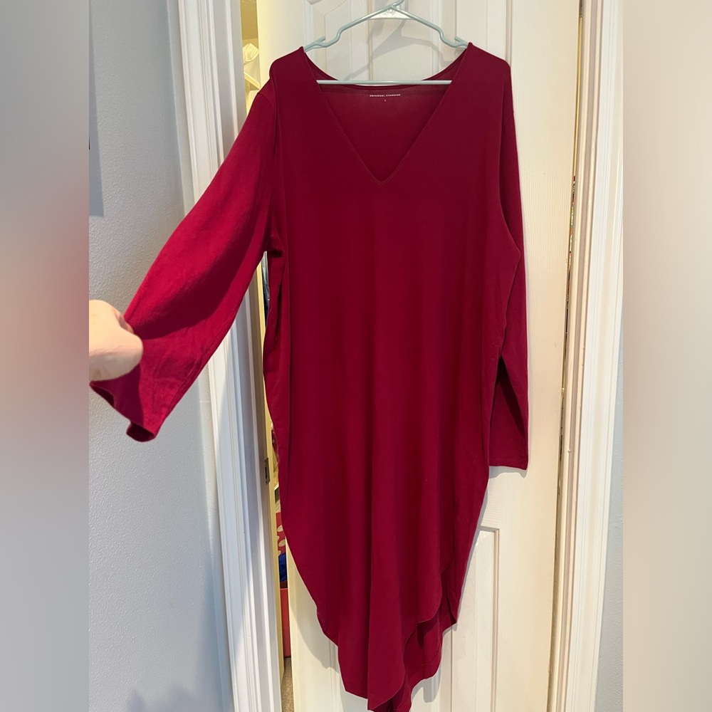 Universal Standard Long Sleeve Geneva Dress, Red, Universal Standard Large